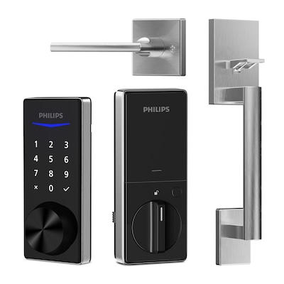 Philips Bluetooth Touchscreen Smart Deadbolt with Handle – Satin Nickel