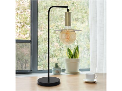 Lalia Home Studio Loft LED Table Lamp, Matte Black/Antique Brass Plated (LHT-4002-BK)