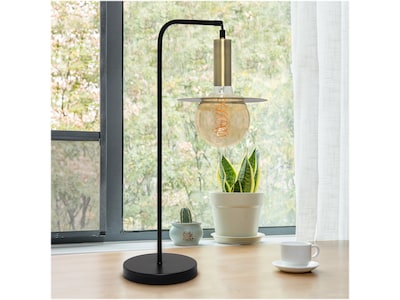 Lalia Home Studio Loft LED Table Lamp, Matte Black/Antique Brass Plated (LHT-4002-BK)