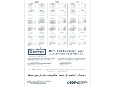 2025-2029 House of Doolittle 8.5" x 11" Monthly Planner, Faux Leather Cover, Black (262502-25)