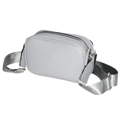 Nicci Cross-Body Bag with Front Zipper Pocket, Light Grey (NH07-LGRY)