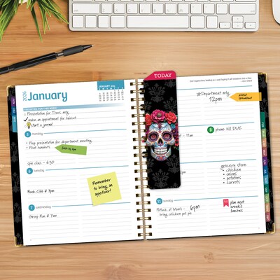 2026 Global Printed Products 8.5" x 11" Weekly & Monthly Planner, Paperboard Cover, Sugar Skull (FSHN-CY26-8511-48)