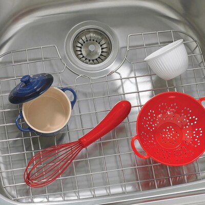Better Houseware Coated Steel D-Shape Sink Protector, Silver (BTH514878)