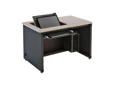 VersaDesk Enclosed Revolution 48W Computer Desk, Grey/Black