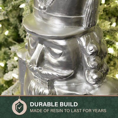 Fraser Hill Farm 4' Nutcracker Soldier, Silver (FFRS048-1SOL-SIL)