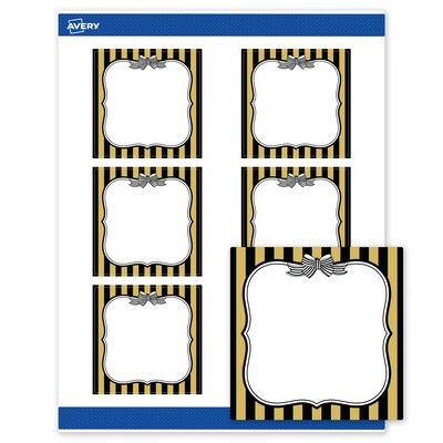 Avery Square Laser/Inkjet Multipurpose Labels, 3 x 3, White, 60/Pack (19479370942)