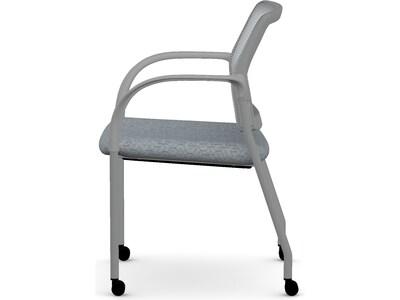 HON Ignition Fabric/Mesh Multipurpose Stacking Chair, Basalt/Silver (HIGS6.F.H.IF.APX25.PR8T)