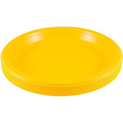 JAM Paper 7 Plastic Plates, Yellow, 80/Pack (255321940g)
