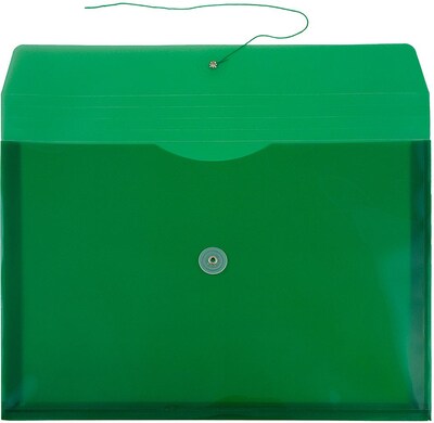 JAM Paper Premium Plastic Document File, 1 Pocket, Legal, Green, 3/Pack (219B1grx3)