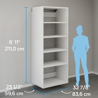 Sauder GarageCore 83"H Wall Cabinet with 5 Shelves, White (441365)