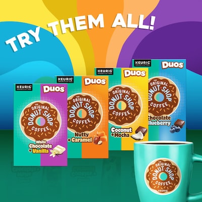 The Original Donut Shop Duos Coconut + Mocha Coffee Keurig® K-Cup® Pods, Medium Roast, 96/Carton (5000361500CT)
