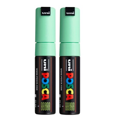 POSCA PC-8K Water Based Paint Marker, Broad Chisel Tip, Light Green, 2/Pack (UBCPC8KLGREEN-2)