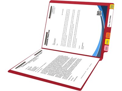 Medical Arts Press Reinforced End Tab File Folder, Straight Cut, Letter-Size, Red, 250/Carton (S-01502-RED-B)