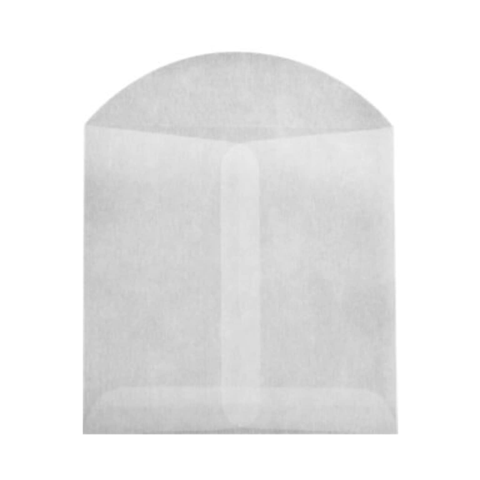 JAM PAPER Open End Envelopes, 4 x 4, Glassine, 100/Pack (GLASS-27-100)