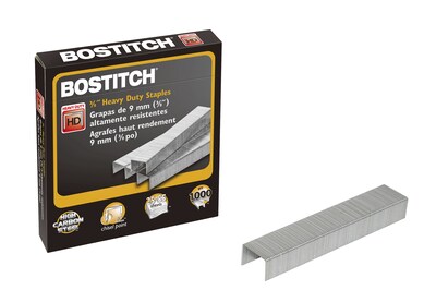 Bostitch Premium Heavy Duty Staples, 3/8 Leg Length, 1000/Box (SB353/8-1M)