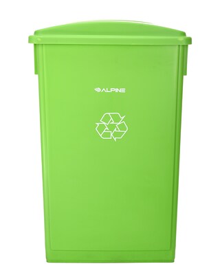 Alpine Industries Polypropylene Recycling Bin, 23 Gallon, Lime Green , 3/Pack (ALP4778-4-LGRN-3)