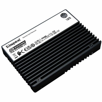 Kingston DC3000ME 7.68TB 2.5 U.2 PCIe Gen5 NVMe Internal Solid State Drive, 3D eTLC (SEDC3000ME/7T6)
