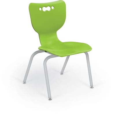 MooreCo 14 Hierarchy Student Chair with 4 Legs, Green/Platinum Base (703673562096)