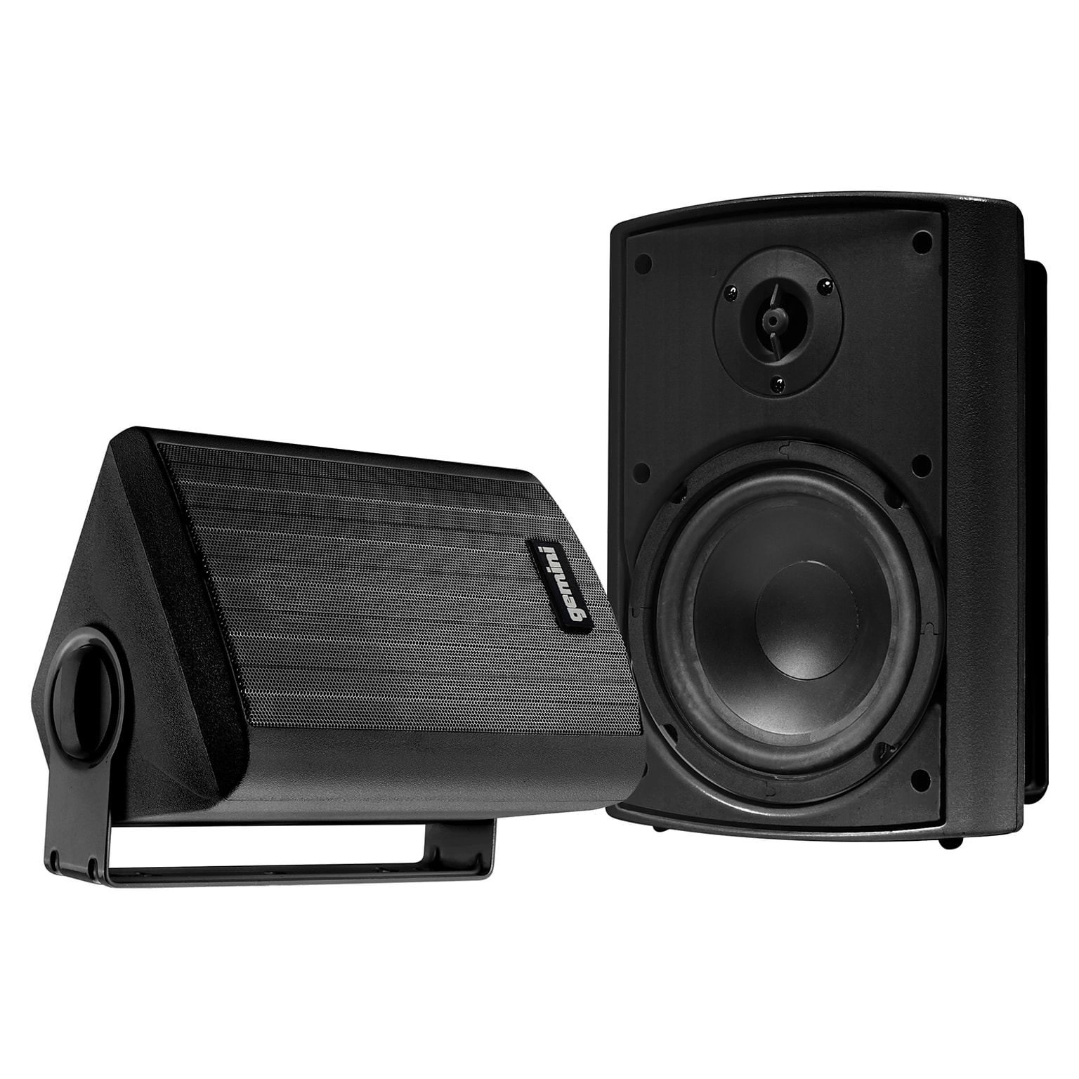 Gemini GHSI Series GHSI-W650BT-PR 300W Bluetooth Outdoor Speaker Set with Mounting Brackets and Remote, Pair, Black