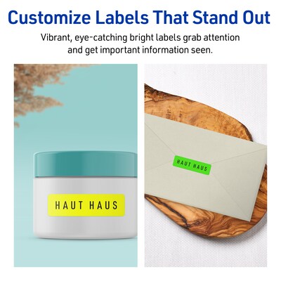 Avery Sure Feed Laser/Inkjet ID Labels, 1" x 2-5/8", Assorted Neon, 360 Labels/Pack (6479)