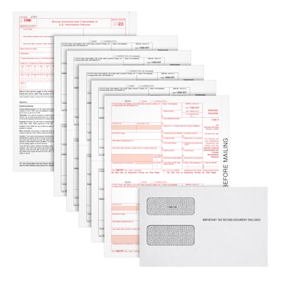 TOPS 2023 1099-INT Tax Form, 5-Part, 100/Pack (LINT4KIT-S)