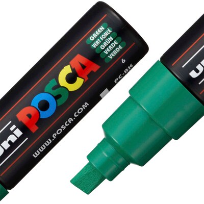 POSCA PC-8K Water Based Paint Marker, Broad Chisel Tip, Green, 2/Pack (UBCPC8KGREEN-2)