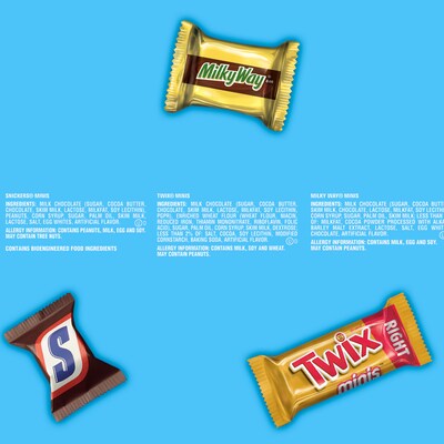 Mars Minis Milk Chocolate Candy Bars Bulk Variety Pack, 46.86 oz., 150 Pieces (459751)
