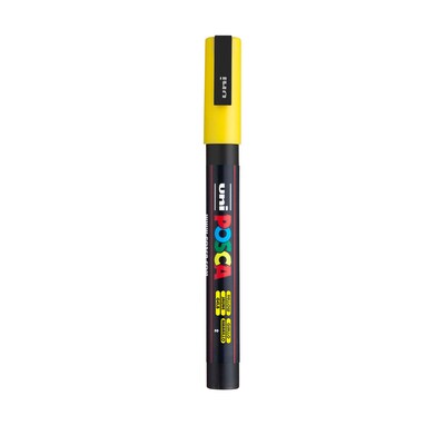 POSCA PC-3M Water Based Paint Marker, Fine Bullet Tip, Yellow, 3/Pack (UBCPC3MYELLOW-3)