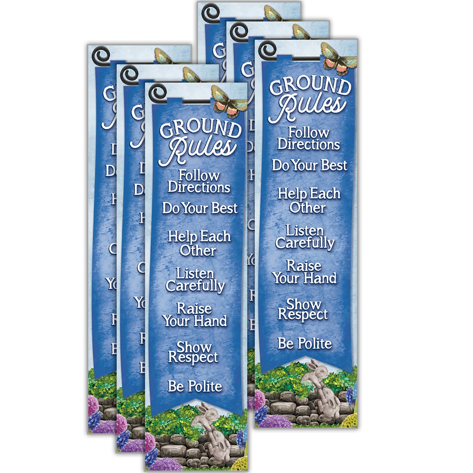 Eureka Curiosity Garden - Ground Rules Vertical Banner, 6/Pack (EU-849346-6)