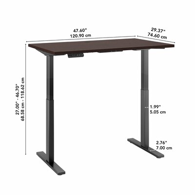 Bush Business Furniture Move 60 Series 27''-47'' Adjustable Standing Desk, Mocha Cherry (M6S4830MRBK)