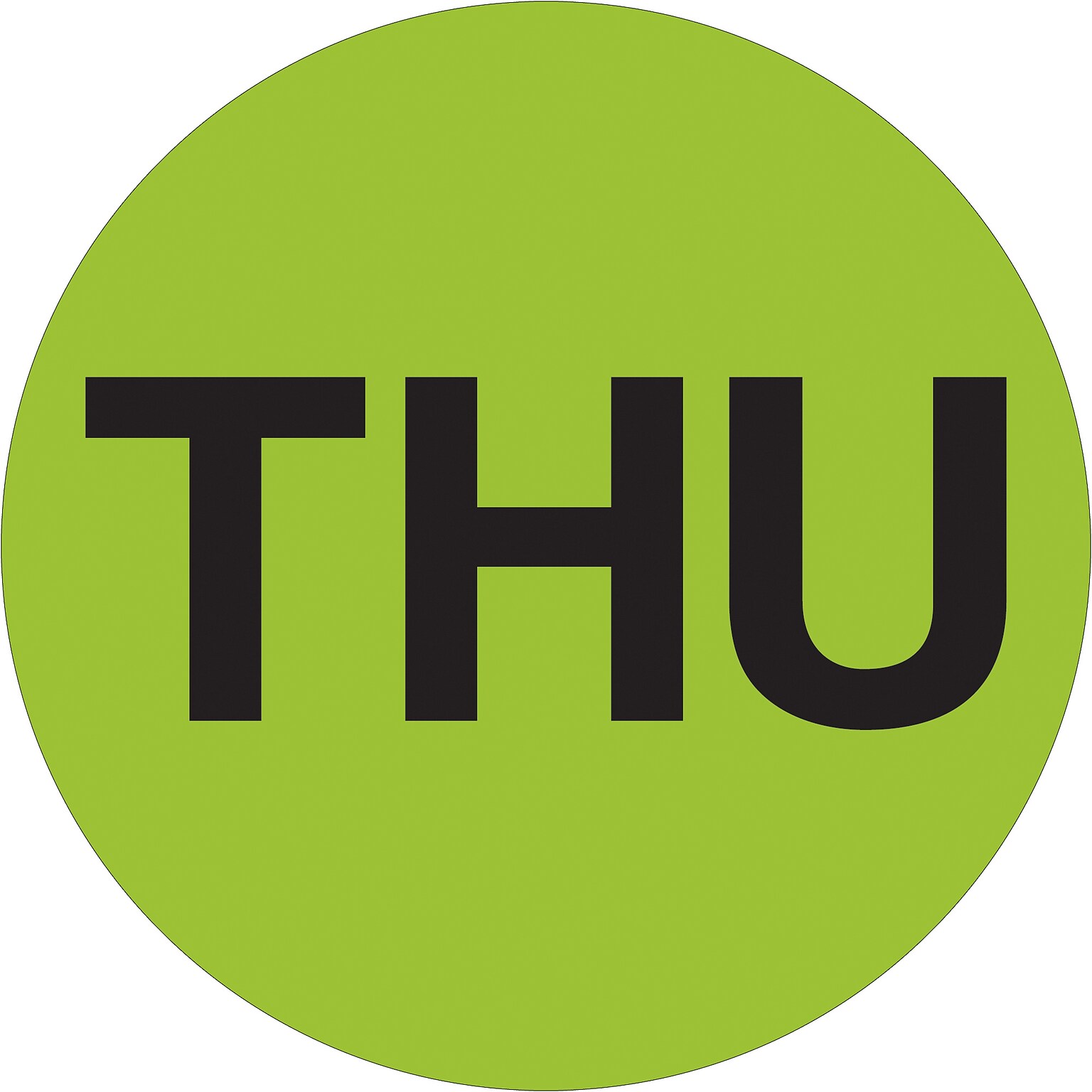 Tape Logic Inventory Circle Labels, Days of the Week, THU, 1 Dia., Fluorescent Green, 500/Roll (DL6531)
