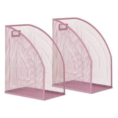 Staples Metal Mesh File Organizer, Dusty Pink, 2/Pack (ST63835)