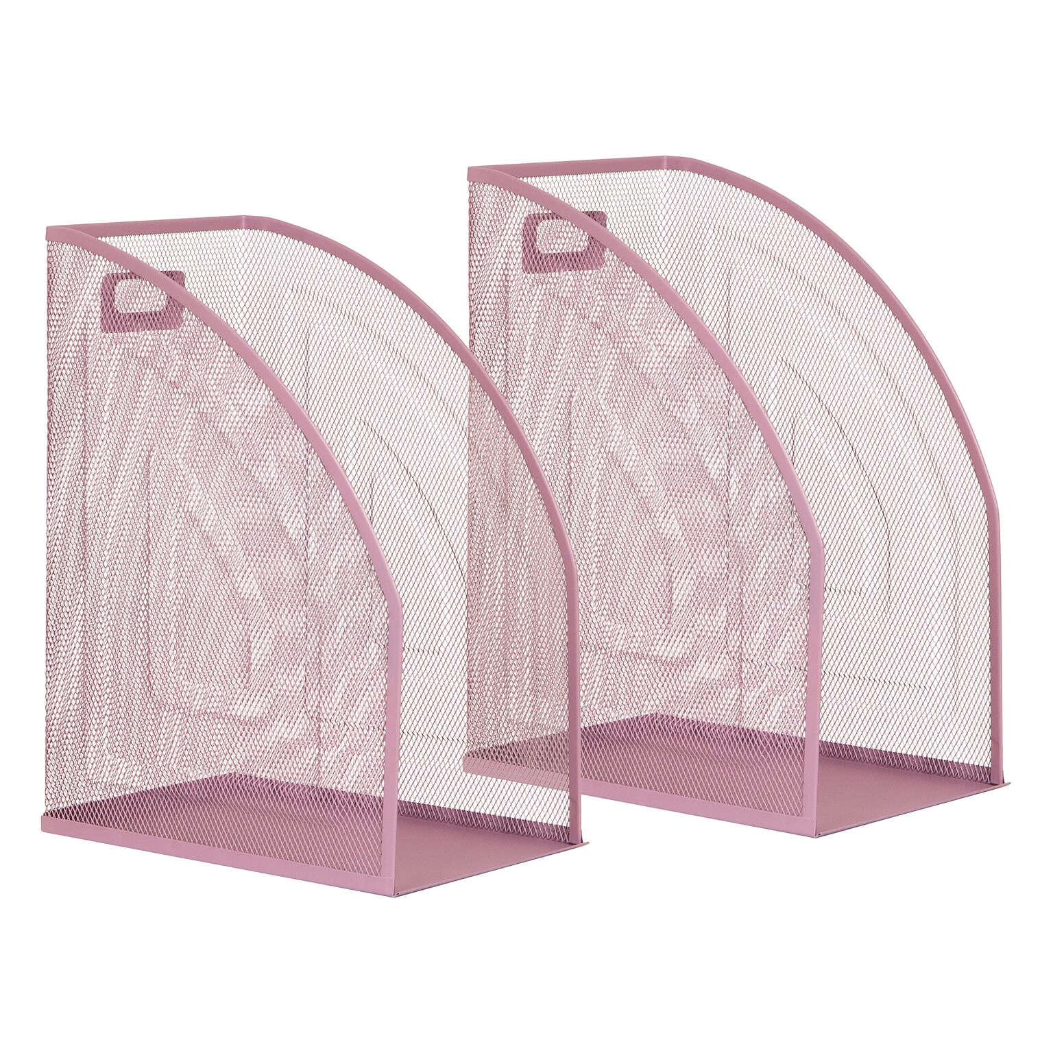 Staples Metal Mesh File Organizer, Dusty Pink, 2/Pack (ST63835)