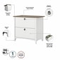 Bush Furniture Salinas 60"W L Shaped Desk with Lateral File Cabinet and 5 Shelf Bookcase, Shiplap Gray/Pure White (SAL003G2W)