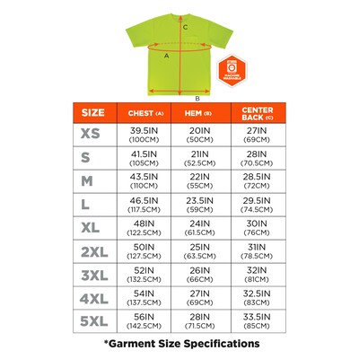 Ergodyne GloWear 8092 High Visibility Short Sleeve T-Shirt, Lime, 3XL (21797)