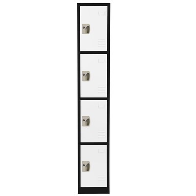 AdirOffice 72" 4-Tier Black and White Storage Locker, 4/Pack (ADI629-204-B-W-PKG-4)
