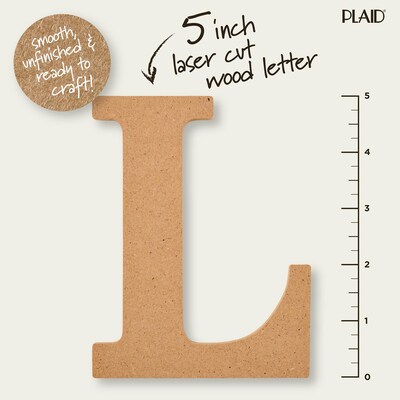 Plaid MDF Letters, 5", Brown Oxide, 12/Pack (PDE63565-12)