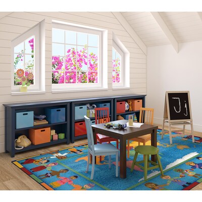 Joy Carpets Hands Around the World Nylon 5'4" x 7'8" Machine Tufted Rug, Multicolored (1488C)
