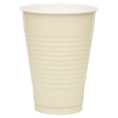 JAM Paper Plastic Party Cups, 12 oz, Ivory, 20/Pack (2255520709)
