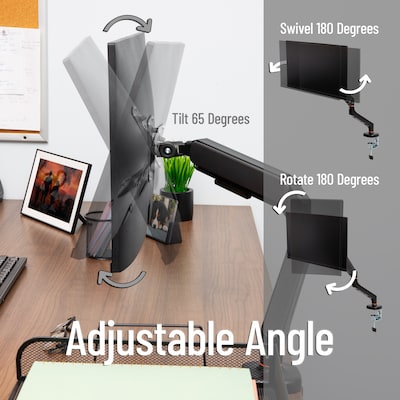 Mind Reader Adjustable Counter-Balance Gas Spring Arm for 13" - 32" Monitor, Black (GARMON-BLK)