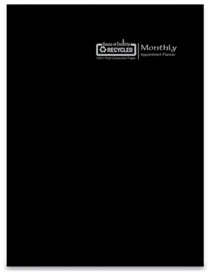 2026 House of Doolittle Economy 11 x 8.5 Calendar Year Monthly Planner, Faux Leather Cover, Black (26002-26)