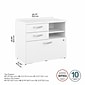 Bush Business Furniture Studio A 26" Office Storage Cabinet with 2 Shelves and Drawers, White (SDF130WHSU-Z)