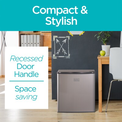 Black & Decker Adjustable Shelves Refrigerators w/Freezer, 1.7 Cu. Ft., Silver (BCRK17V)