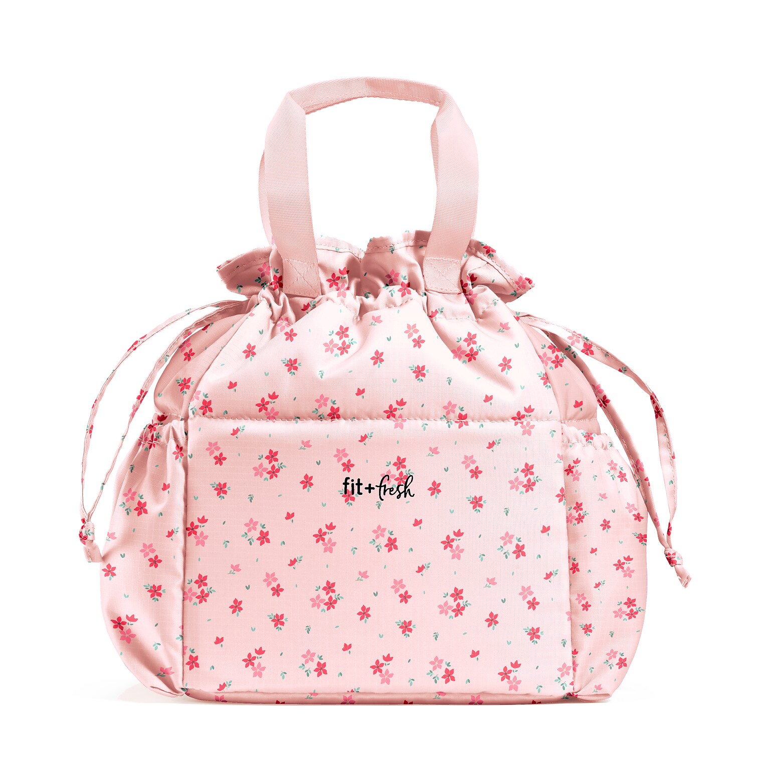Fit & Fresh Cromwell Cinch Insulated Lunch Bag, Pink Dainty Flowers (9072SX3861)