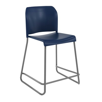 Flash Furniture Hercules Kenai Classic Plastic Stacking Full Back Counter Stool, Navy (RUT239AHCSNV)