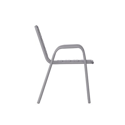 Flash Furniture Lila Indoor-Outdoor Restaurant Stack Chair, Silver (TLH018C)