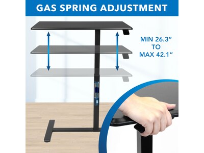 Mount-It! Height-Adjustable Overbed Desk, 26.3"-42.1"H, Black (MI-8040)