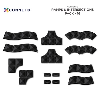Connetix Magnetic Tiles Ramps & Intersections Pack, 16 Pieces (CNTO00016RI)