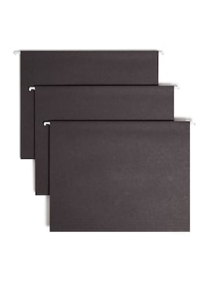 Smead Hanging File Folders, 1/5-Cut Adjustable Tab, Letter Size, Black, 25/Box (64062)