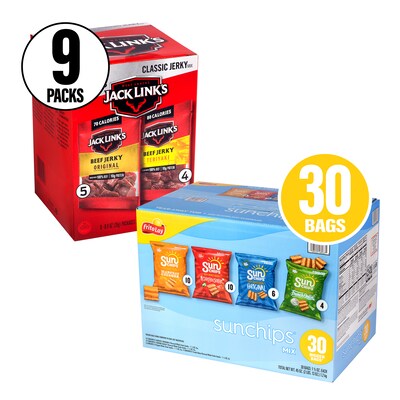 Sunchips Multigrain Chips Variety Pack & Jack Links Beef Jerky Variety Pack, 2/Pack (600-04175)